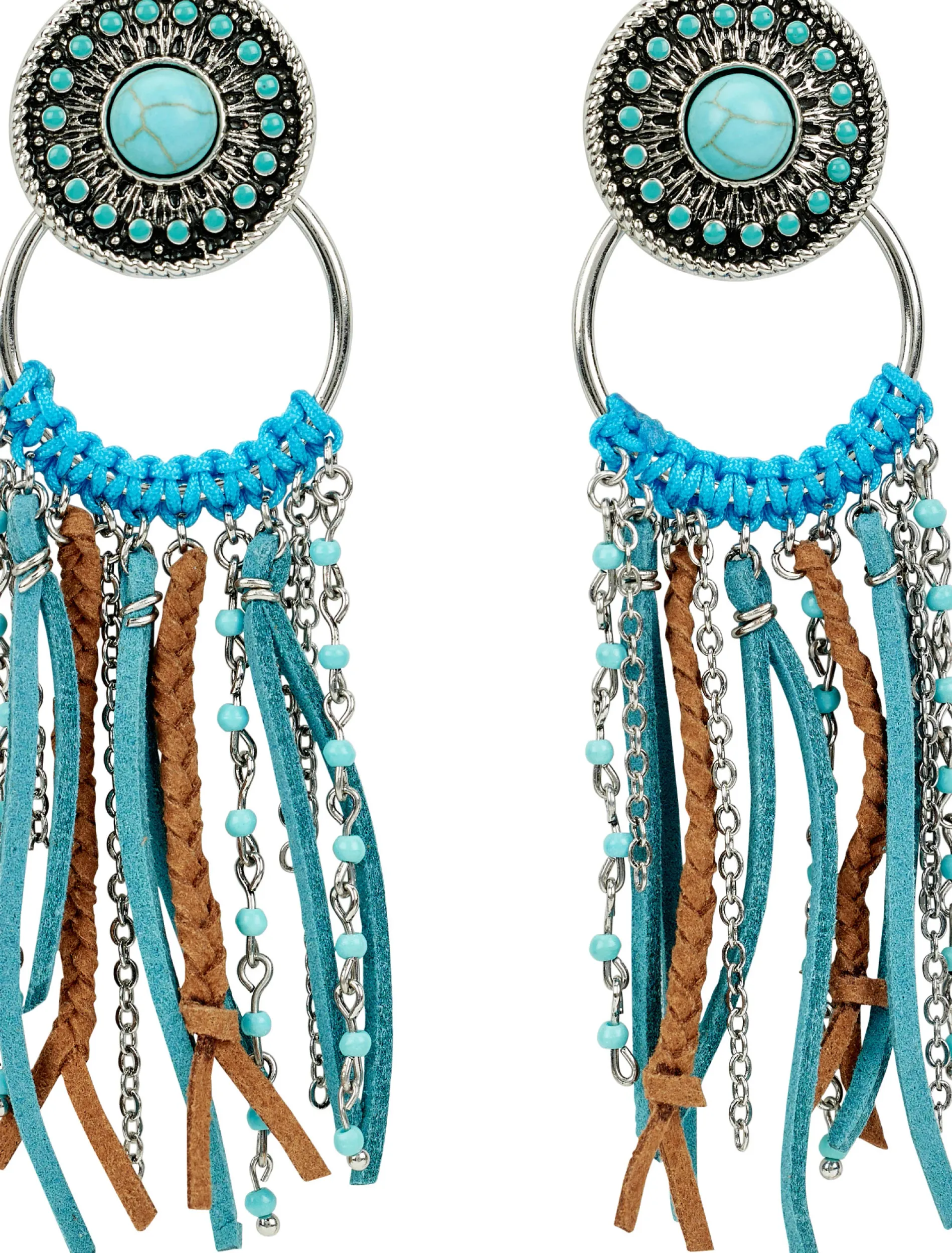 Concho Earrings With Fringe