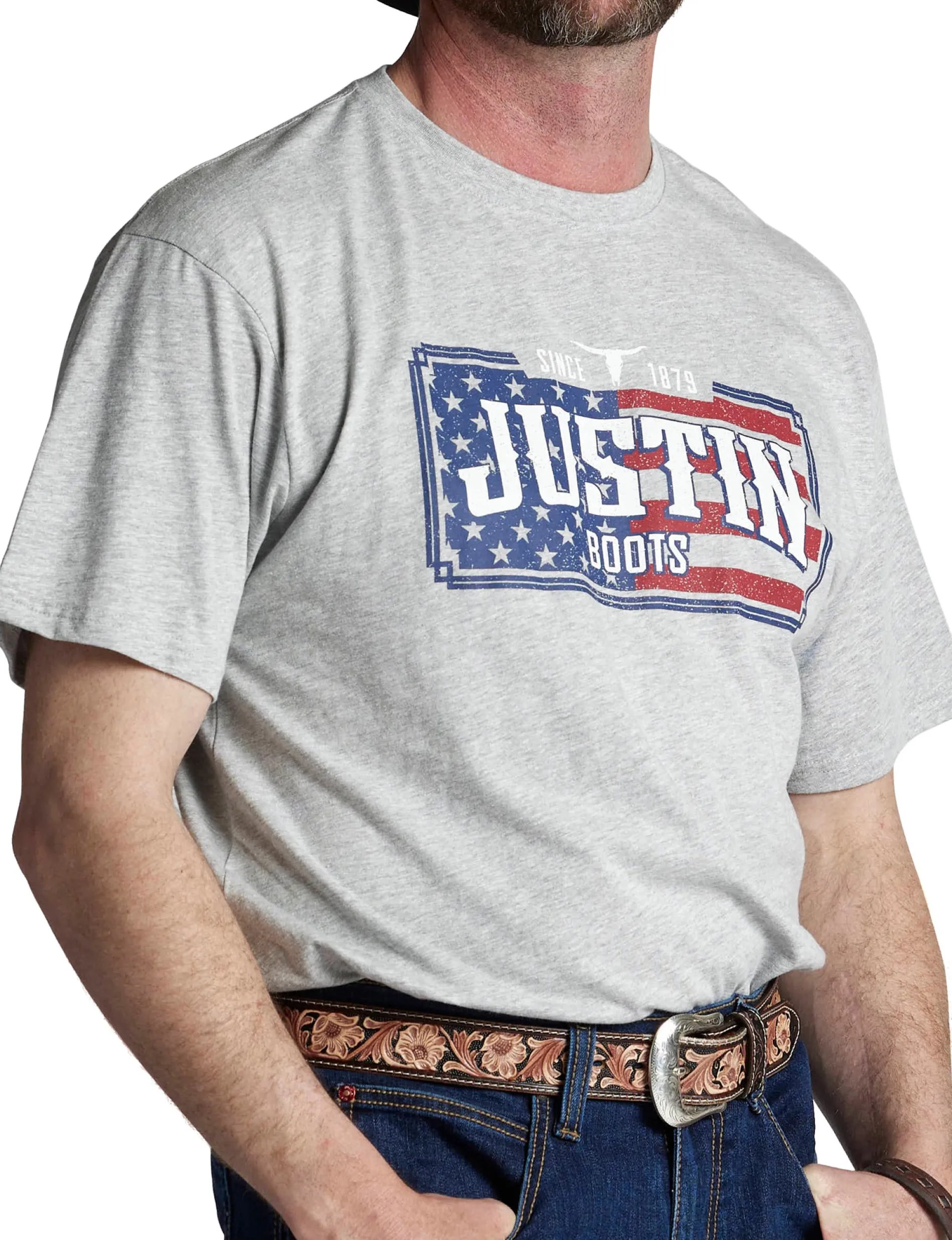 Justin Men's License Plate Flag Tee