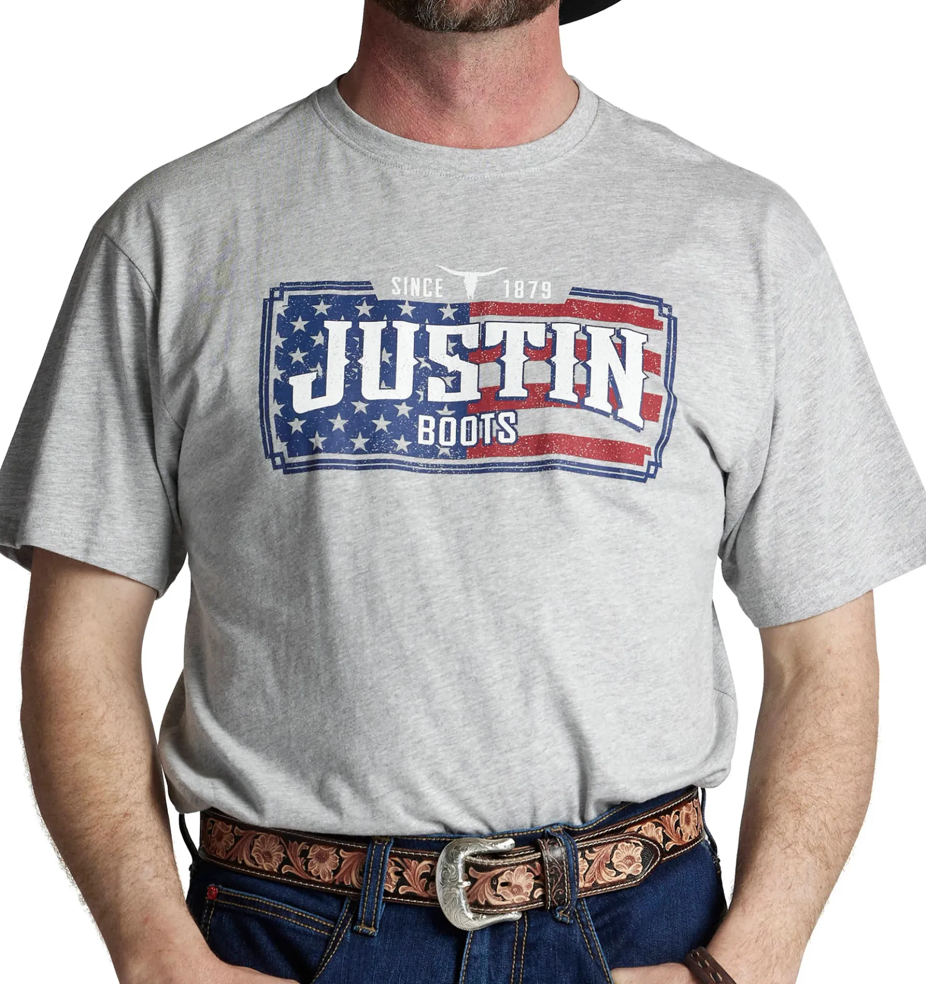 Justin Men's License Plate Flag Tee