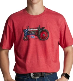 Justin Men's Patriotic Tractor Tee