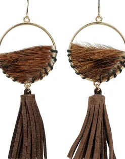 Justin Women's Genuine Brindle Earrings