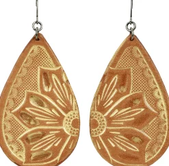 Justin Women's Tooled Leather Earrings