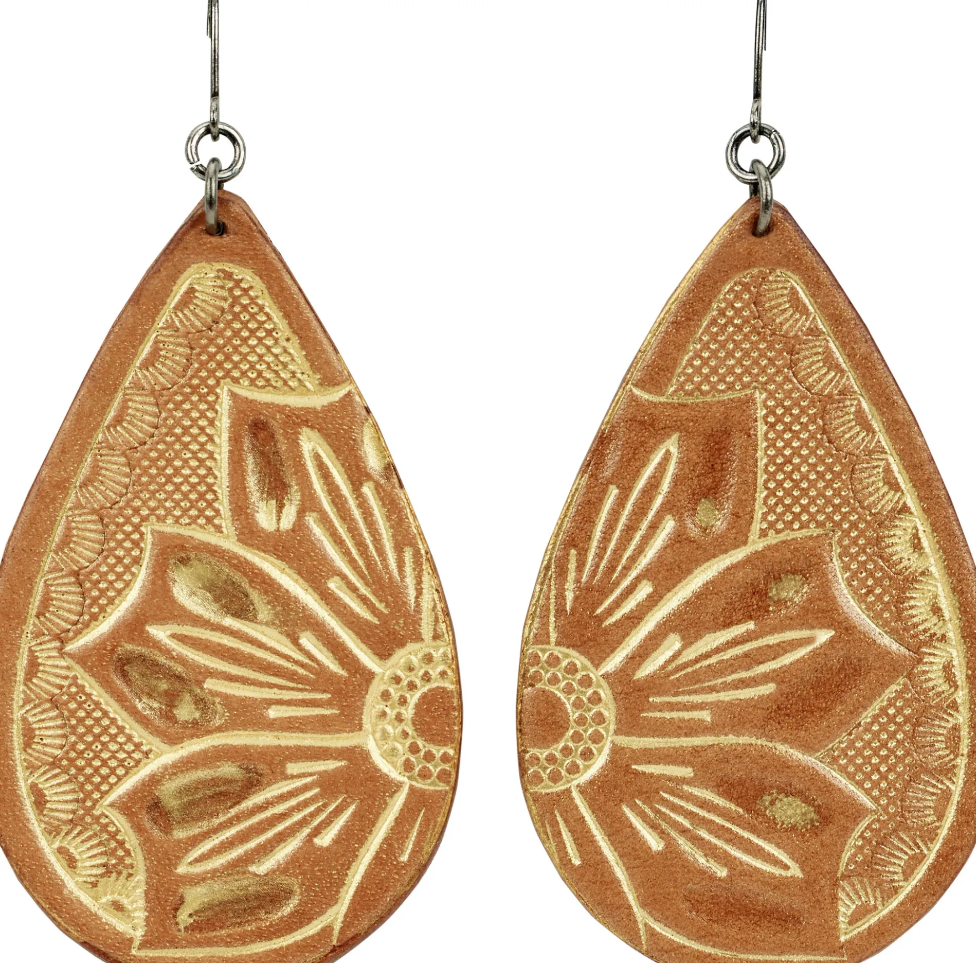 Justin Women's Tooled Leather Earrings