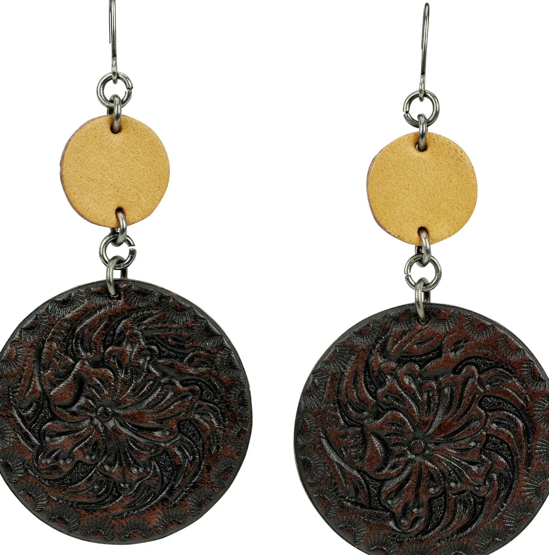 Leather Disc Earrings